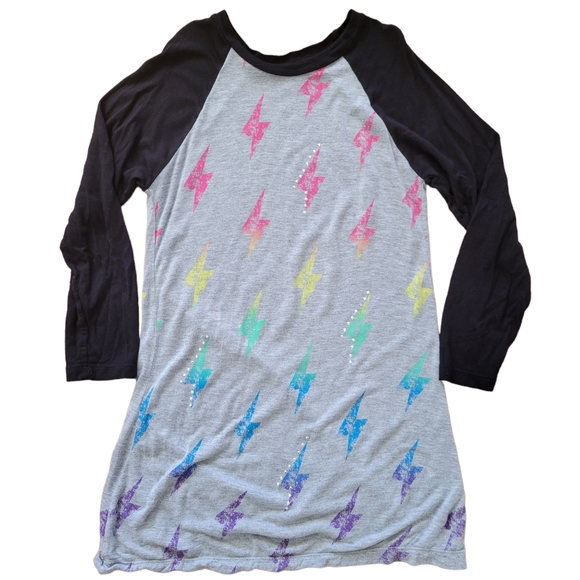 Flowers by Zoe (FBZ) Girls Grey /Black Dress with Multicolored Design size 7-8 - Picture 1 of 7